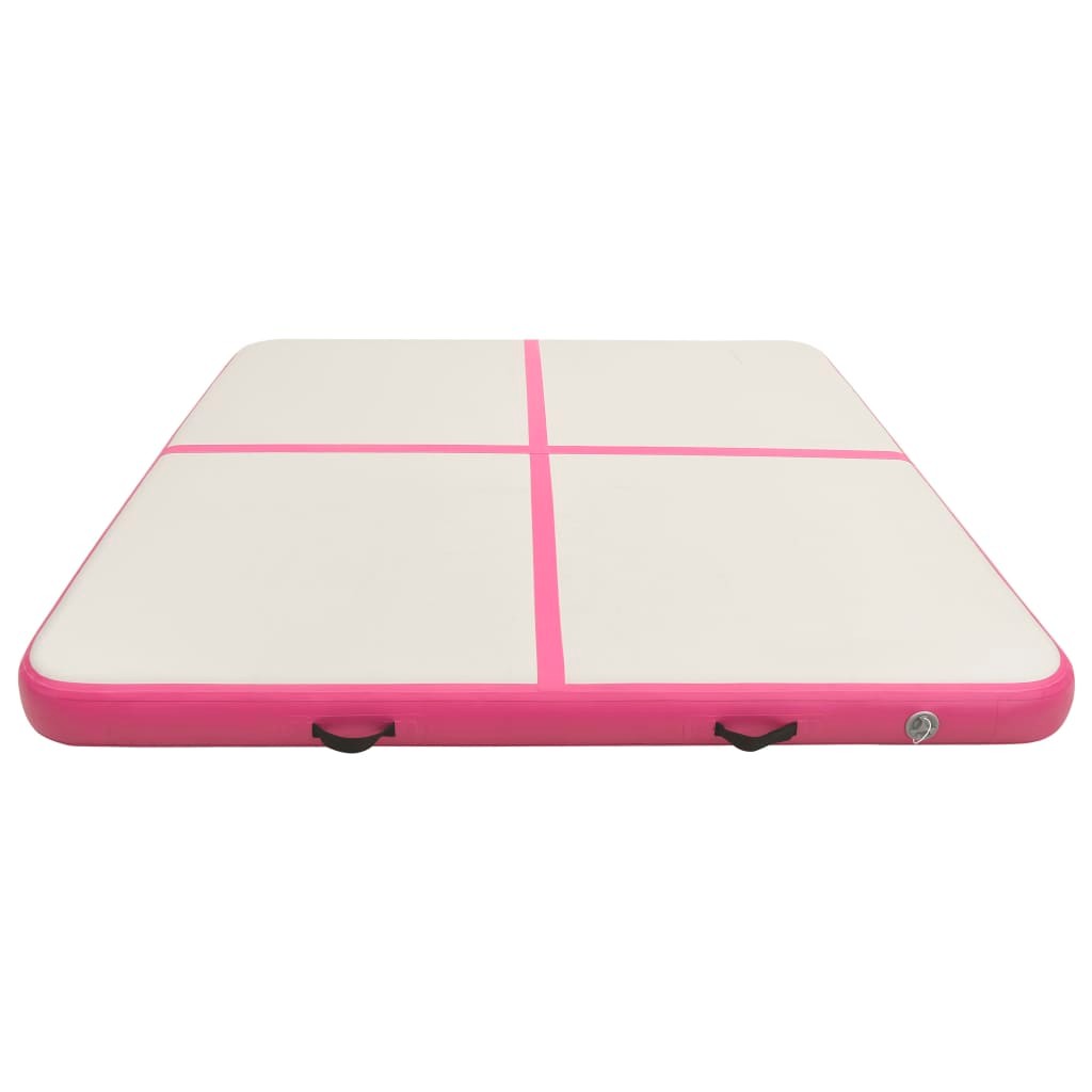 Oppustelig Gymnastikmåtte med pumpe 200x200x20 cm PVC Pink