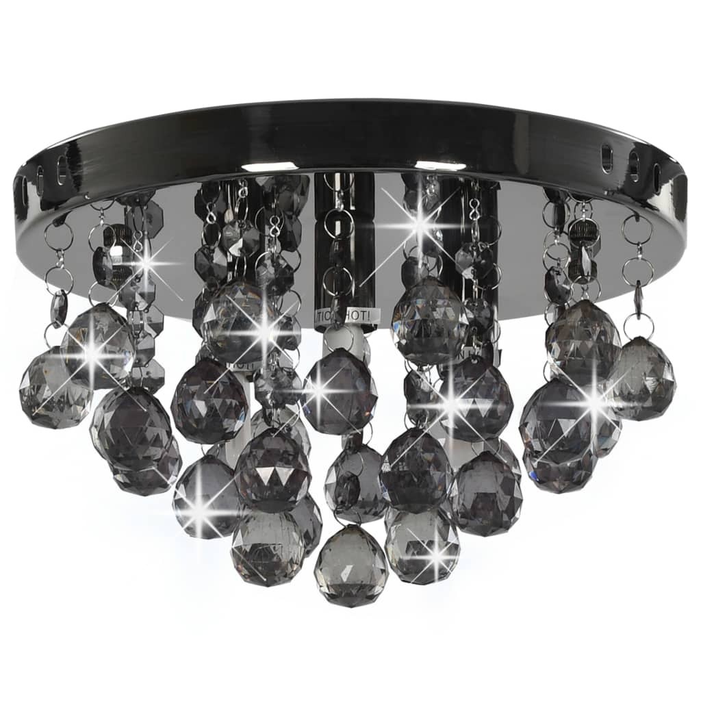 Lámpara de techo con cuentas ahumadas redondas negras G9