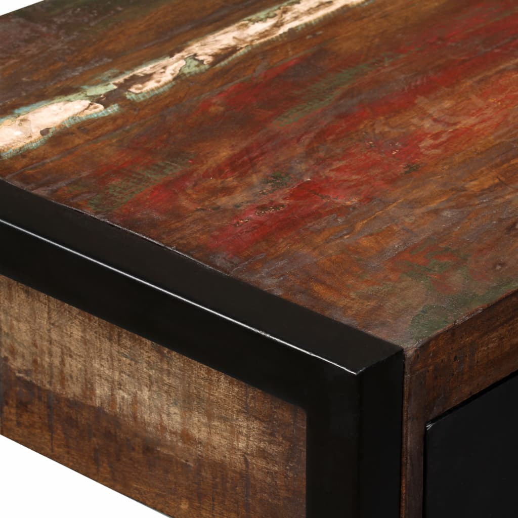 Bureau avec 2 tiroirs en bois de récupération massif 120x50x76 cm