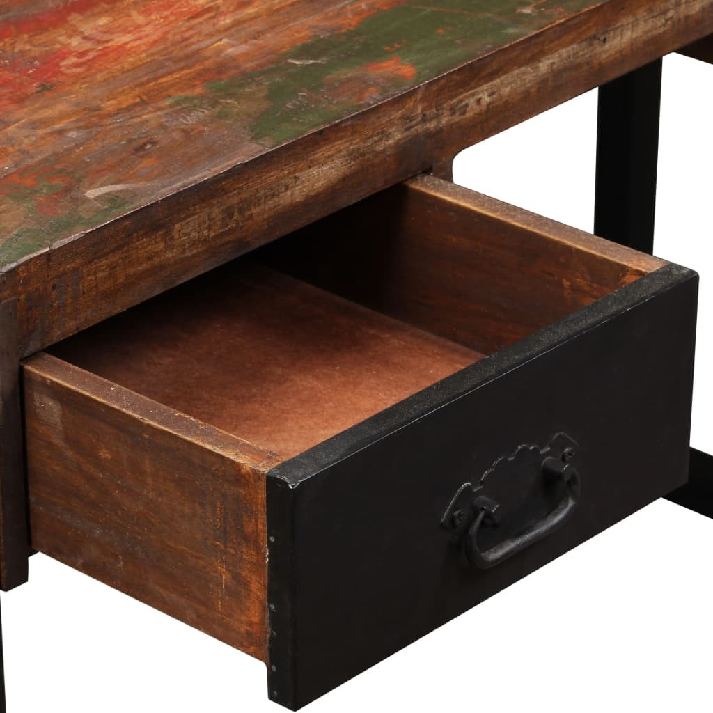 Schreibtisch mit 2 Schubladen aus massivem Altholz 120x50x76 cm