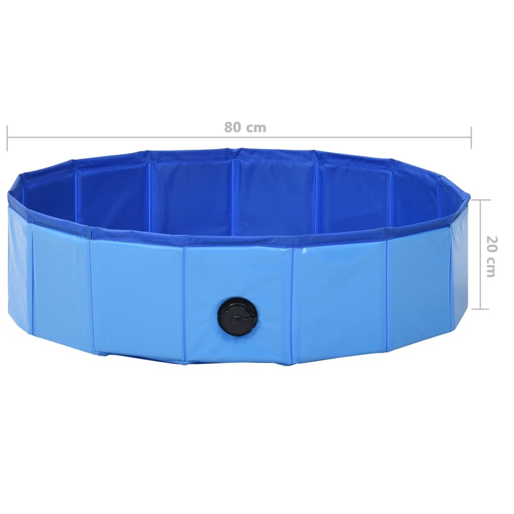 Piscina plegable para perros Azul 80x20 cm PVC