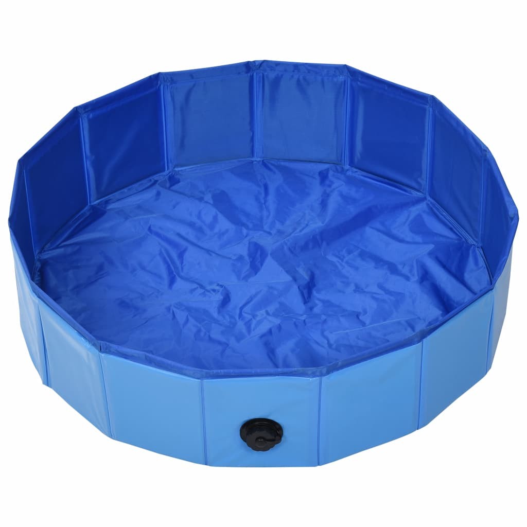 Piscina plegable para perros Azul 80x20 cm PVC