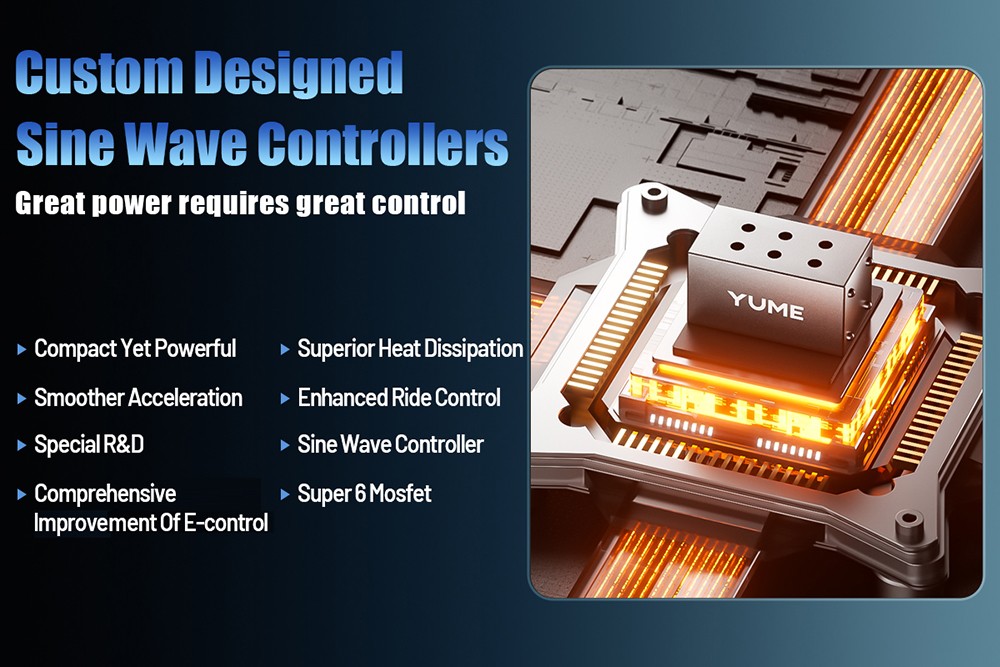 YUME HAWK Pro elektrische scooter, 10x4.5 tubeless racebanden