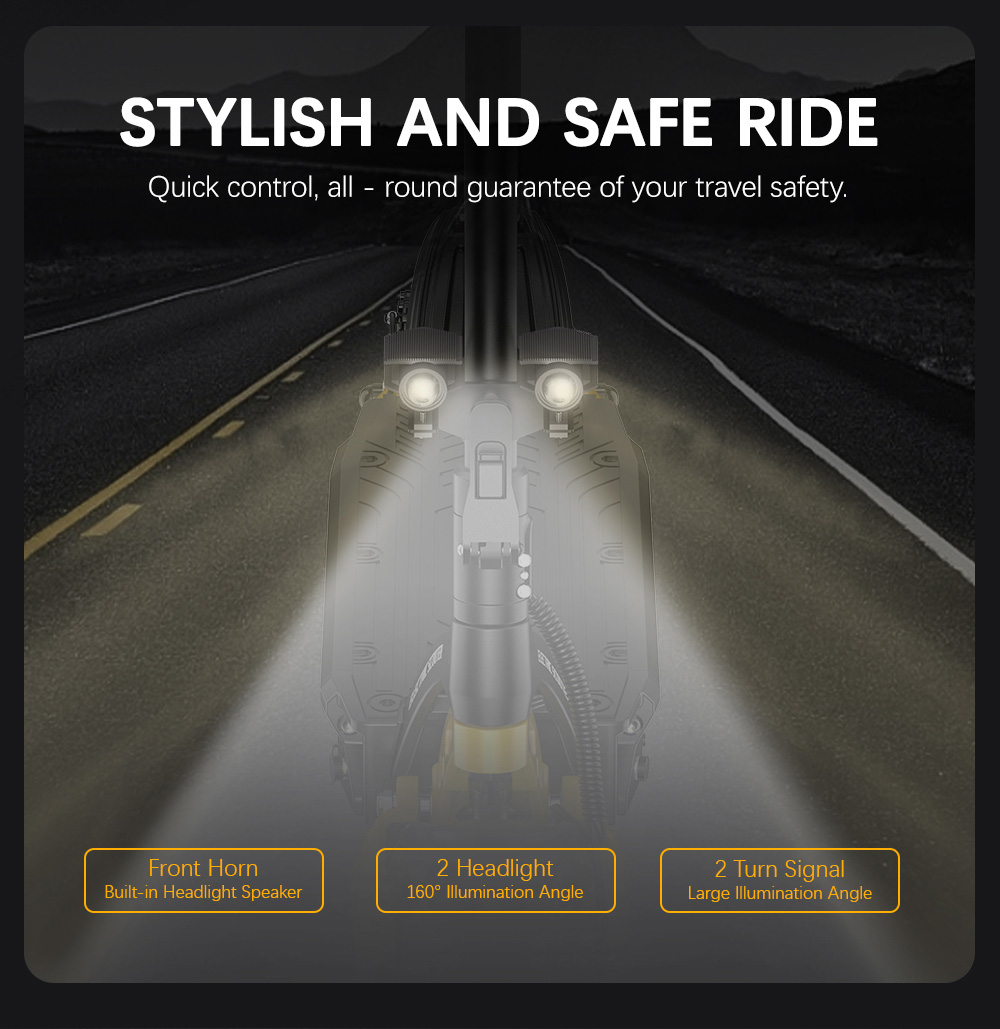 Trotineta electrica OOTD S30, motor 1200W x 2, baterie 52V 23.4Ah, cauciucuri de 10 inchi, viteza maxima 65km/h, raza de actiune 60km, frane hidraulice pe disc fata si spate, display LCD