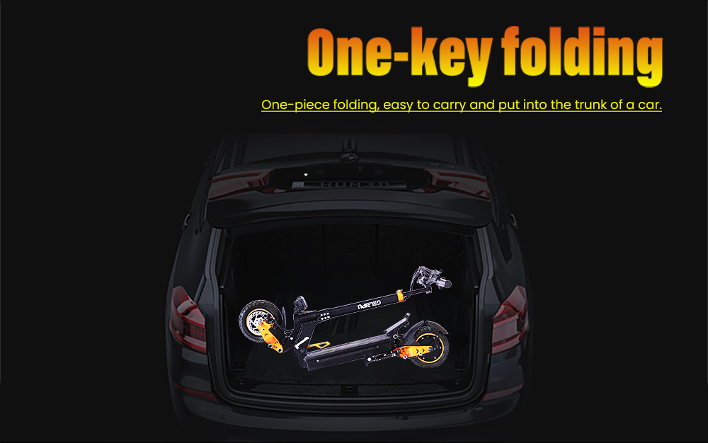 GELEIPU Z1 elektrische scooter, 1200 W motor, 48 V 20 Ah batterij, 10 inch banden, maximale snelheid 60 km / u, bereik 60 km, schijfrem voor en achter, schokdemper met vier schakels