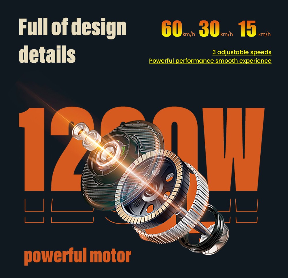 GELEIPU Z1 elektrische scooter, 1200 W motor, 48 V 20 Ah batterij, 10 inch banden, maximale snelheid 60 km / u, bereik 60 km, schijfrem voor en achter, schokdemper met vier schakels