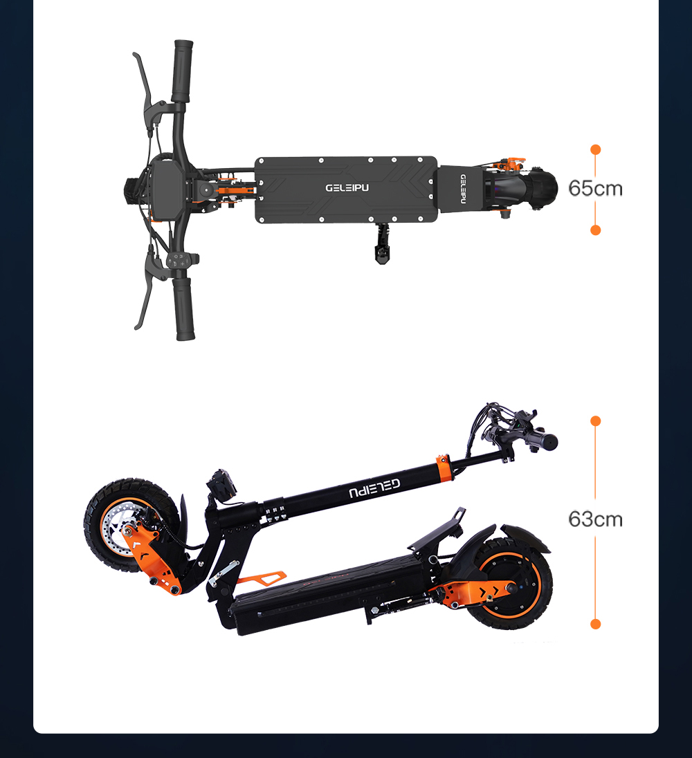 GELEIPU Z1 elektrische scooter, 1200 W motor, 48 V 20 Ah batterij, 10 inch banden, maximale snelheid 60 km / u, bereik 60 km, schijfrem voor en achter, schokdemper met vier schakels