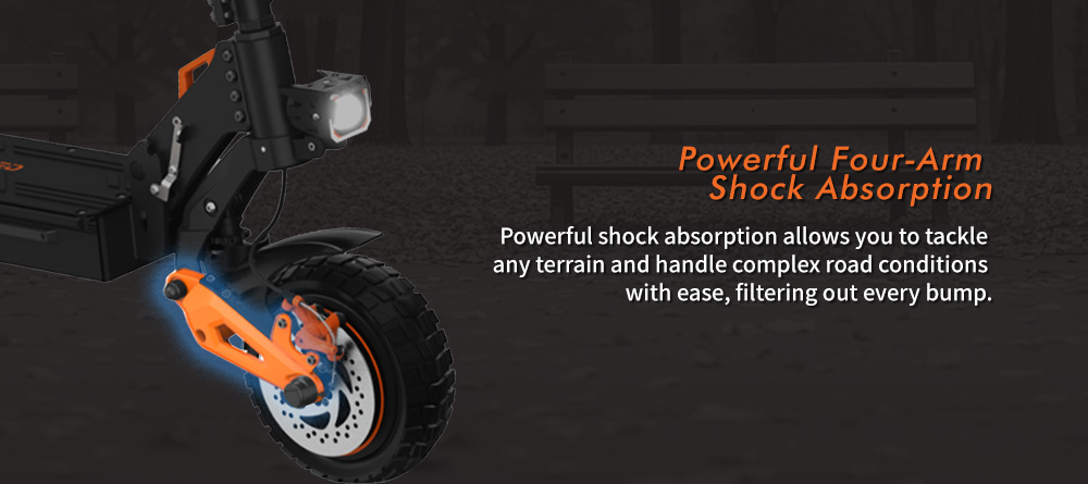 Hulajnoga elektryczna GELEIPU Z1 Pro, silnik 1200 W x 2, akumulator 52 V 20 Ah, opony 10 cali, prędkość maksymalna 65 km/h, zasięg 70 km, podwójny mechaniczny hamulec tarczowy, zawieszenie czterowahaczowe