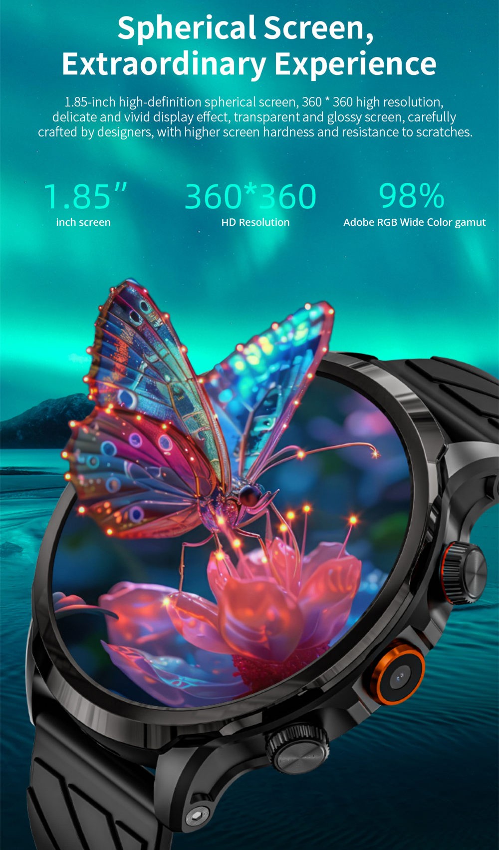 LOKMAT APPLLP 8 Pro Smartwatch, Android 8.1, 1,85'' TFT HD-Bildschirm, 4G-Anrufe, NFC-Zugriff, Herzfrequenz- und Blutsauerstoffüberwachung