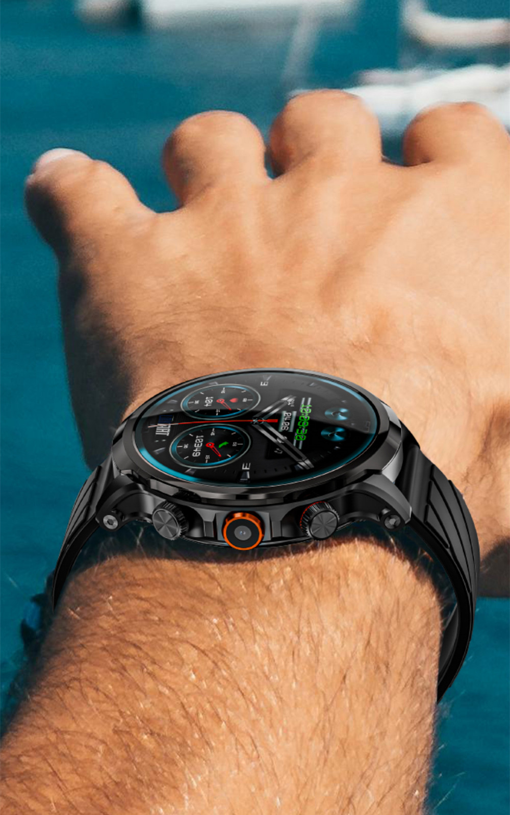 LOKMAT APPLLP 8 Pro Smartwatch, Android 8.1, 1,85'' TFT HD-Bildschirm, 4G-Anrufe, NFC-Zugriff, Herzfrequenz- und Blutsauerstoffüberwachung