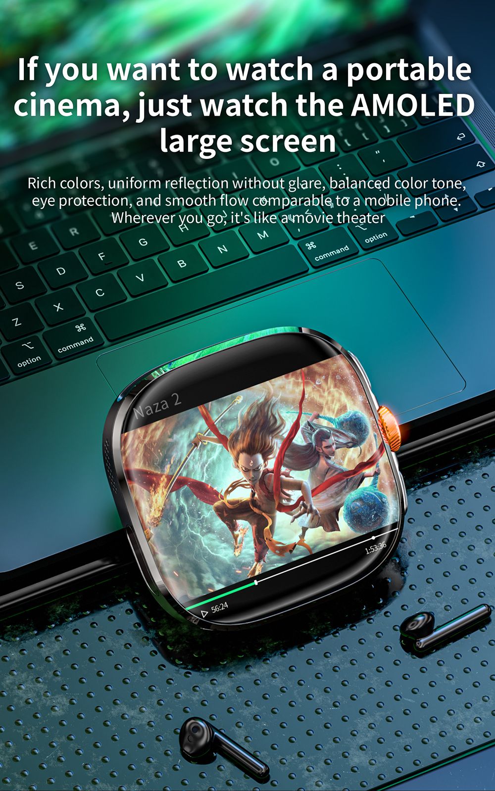 LOKMAT APPLLP 6 MAX Smartwatch, 3 GB RAM, 32 GB ROM, 2,16 Zoll AMOLED-Bildschirm, 4G/5G LTE-kompatibel, GPS-Positionierung