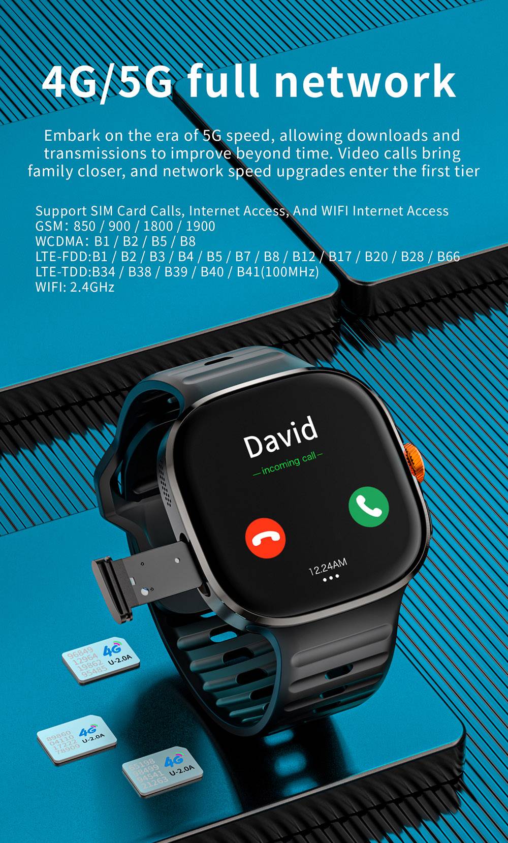 LOKMAT APPLLP 6 MAX Smartwatch, 3 GB RAM, 32 GB ROM, 2,16 Zoll AMOLED-Bildschirm, 4G/5G LTE-kompatibel, GPS-Positionierung