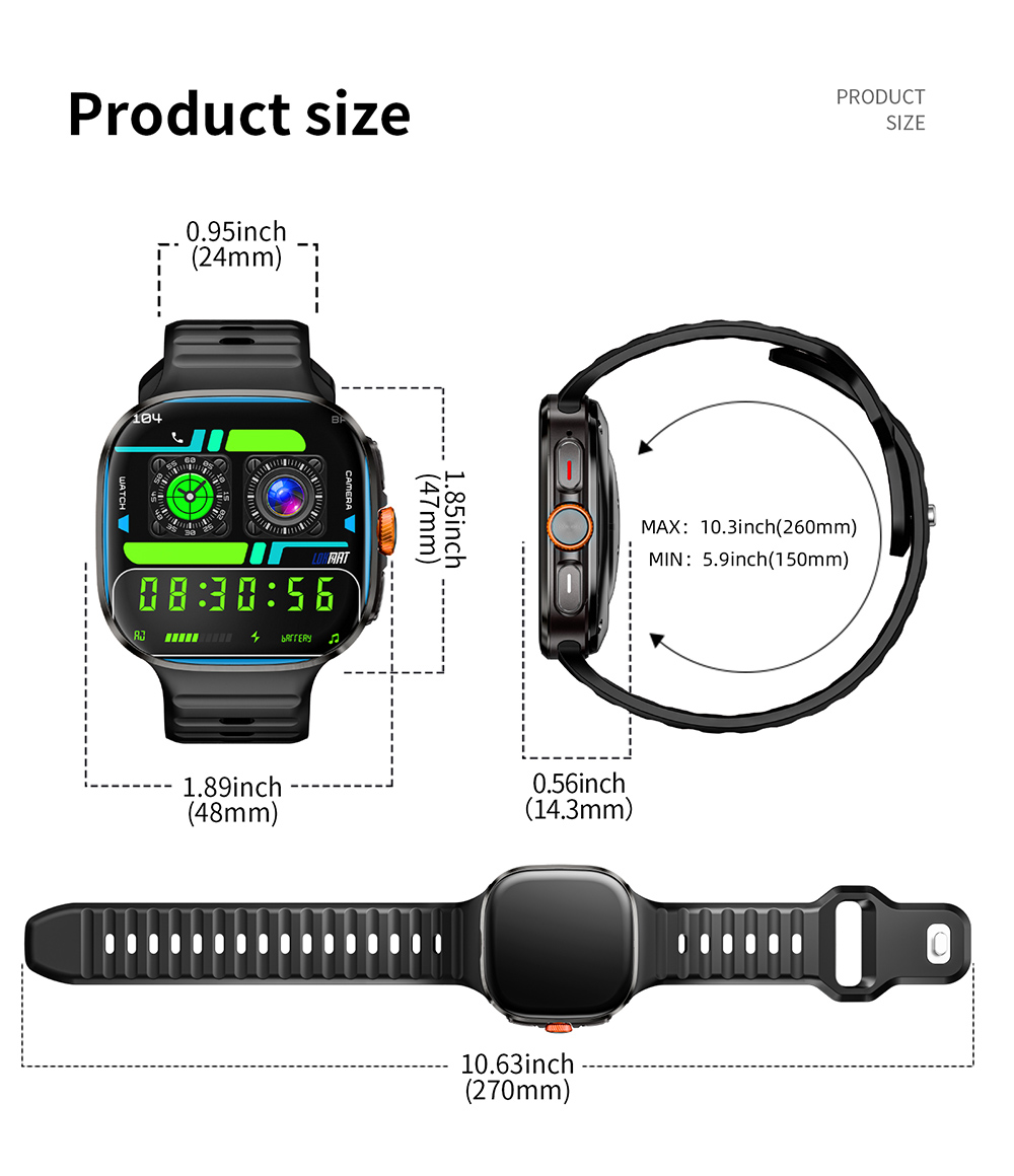 LOKMAT APPLLP 6 MAX Smartwatch, 3 GB RAM, 32 GB ROM, 2,16 Zoll AMOLED-Bildschirm, 4G/5G LTE-kompatibel, GPS-Positionierung