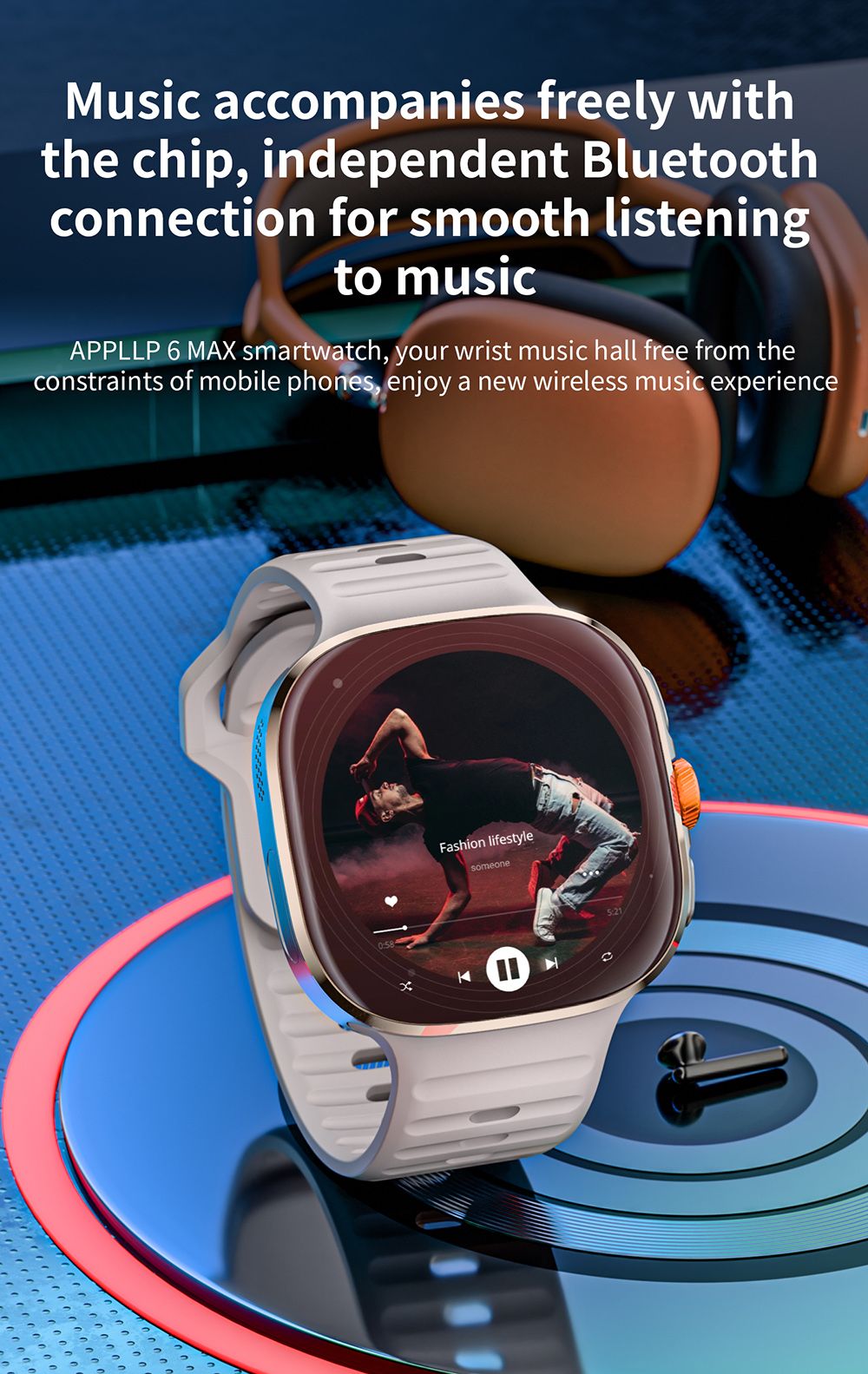 Smartwatch LOKMAT APPLLP 6 MAX, 3 GB di RAM, 32 GB di ROM, schermo AMOLED da 2,16 pollici, compatibile 4G/5G LTE, posizionamento GPS