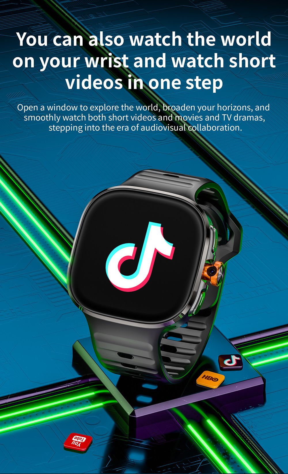 Smartwatch LOKMAT APPLLP 6 MAX, 3 GB di RAM, 32 GB di ROM, schermo AMOLED da 2,16 pollici, compatibile 4G/5G LTE, posizionamento GPS