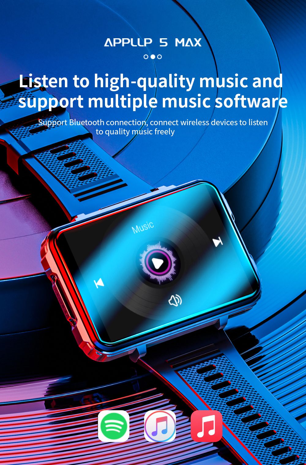 Chytré hodinky LOKMAT APPLLP 5 MAX, 2,4" HD obrazovka, Android 10.7, baterie 1500 mAh, 4G hovory, duální fotoaparát, 6 GB + 128 GB, monitorování srdečního tepu a krevního kyslíku