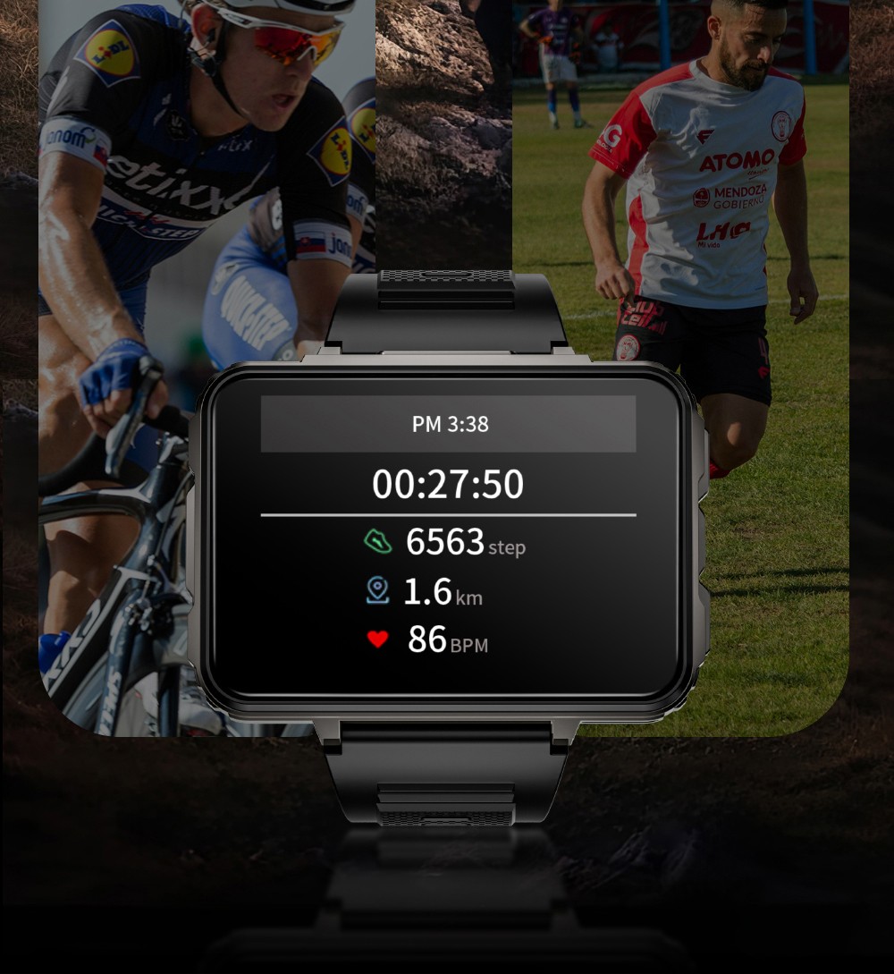 LOKMAT APPLLP 5 MAX smartwatch, 2,4-inch HD-scherm, Android 10.7, 1500 mAh batterij, 4G-oproepen, dubbele camera, 4 GB + 64 GB, hartslag- en bloedzuurstofmonitoring