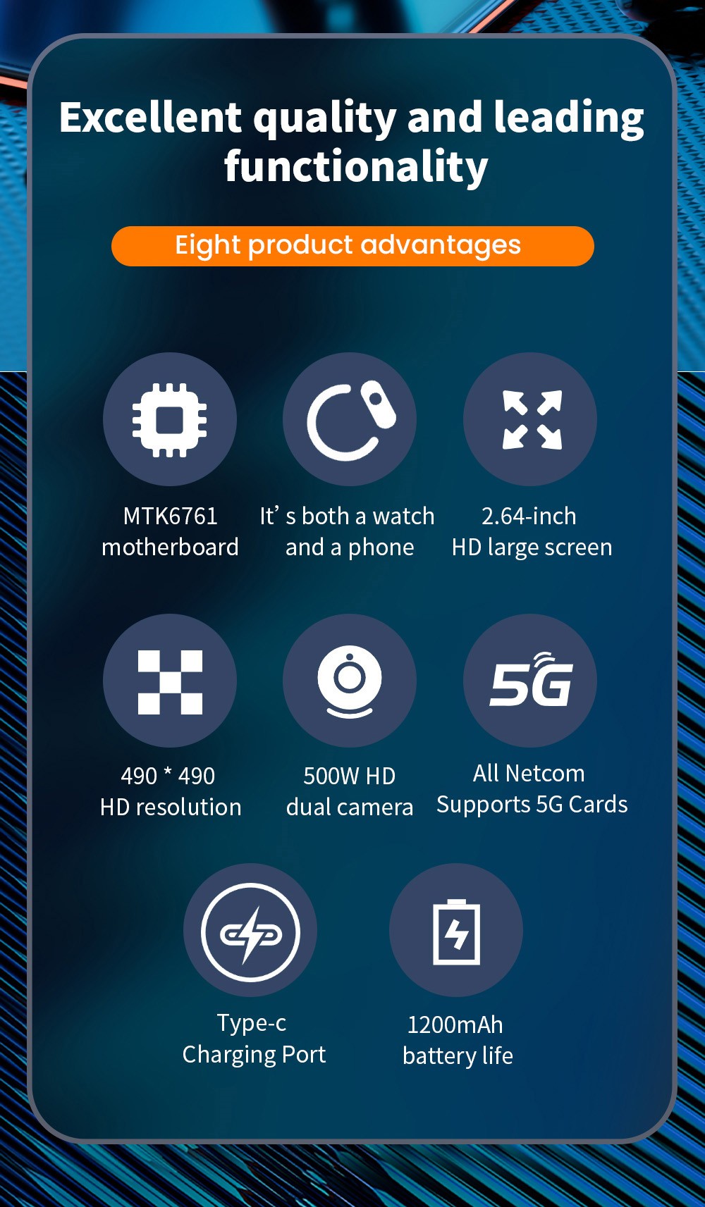 LOKMAT APPLLP 2 MAX Odłączany smartwatch, 4 GB RAM, 64 GB ROM, ekran 2,64 cala, Android 11, kompatybilny z 4G/5G SIM, połączenie Bluetooth, geolokalizacja GPS, bateria 1200 mAh