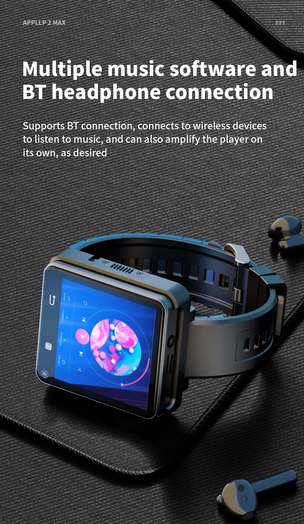 LOKMAT APPLLP 2 MAX Odłączany smartwatch, 4 GB RAM, 64 GB ROM, ekran 2,64 cala, Android 11, kompatybilny z 4G/5G SIM, połączenie Bluetooth, geolokalizacja GPS, bateria 1200 mAh