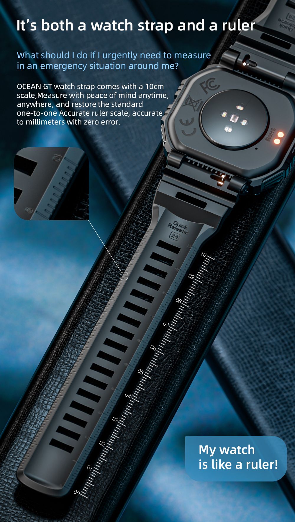 Smartwatch LOKMAT OCEAN GT, ekran 1.75 cala, latarka i kompas, asystent głosowy AI, połączenia Bluetooth, wodoodporność 3 ATM, śledzenie stanu zdrowia, ponad 100 trybów sportowych - czarny