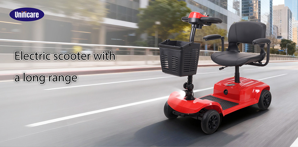 Unificare Lucas X-02B Patinete de Cuatro Ruedas para Personas Mayores, Motor 300W, Batería 24V 12Ah, Asiento Giratorio y Manillar Regulable