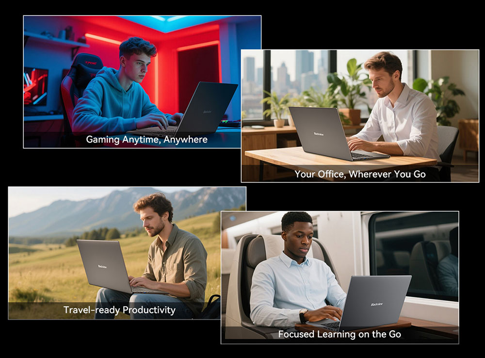 Blackview GamiBook 8 Laptop, 16 inch 1920*1200 screen, AMD Ryzen 7 7735HS, 16GB RAM 512GB SSD, WiFi 6, 57Wh battery, dual speakers, 2*Full Type-C, 2*USB3.2, 1*USB2.0, 1*HDMI, 1*for TF card slot, 1*audio jack