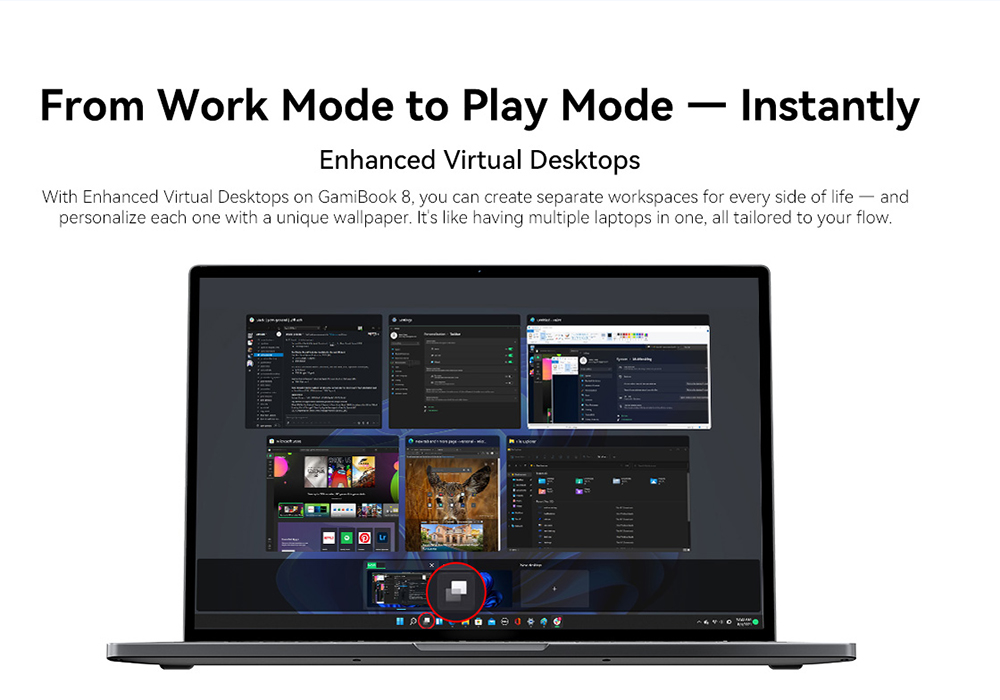 Blackview GamiBook 8 Laptop, 16 inch 1920*1200 screen, AMD Ryzen 7 7735HS, 16GB RAM 512GB SSD, WiFi 6, 57Wh battery, dual speakers, 2*Full Type-C, 2*USB3.2, 1*USB2.0, 1*HDMI, 1*for TF card slot, 1*audio jack