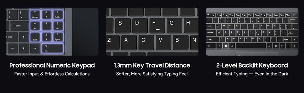 Blackview GamiBook 8 Laptop, 16 inch 1920*1200 screen, AMD Ryzen 7 7735HS, 16GB RAM 512GB SSD, WiFi 6, 57Wh battery, dual speakers, 2*Full Type-C, 2*USB3.2, 1*USB2.0, 1*HDMI, 1*for TF card slot, 1*audio jack