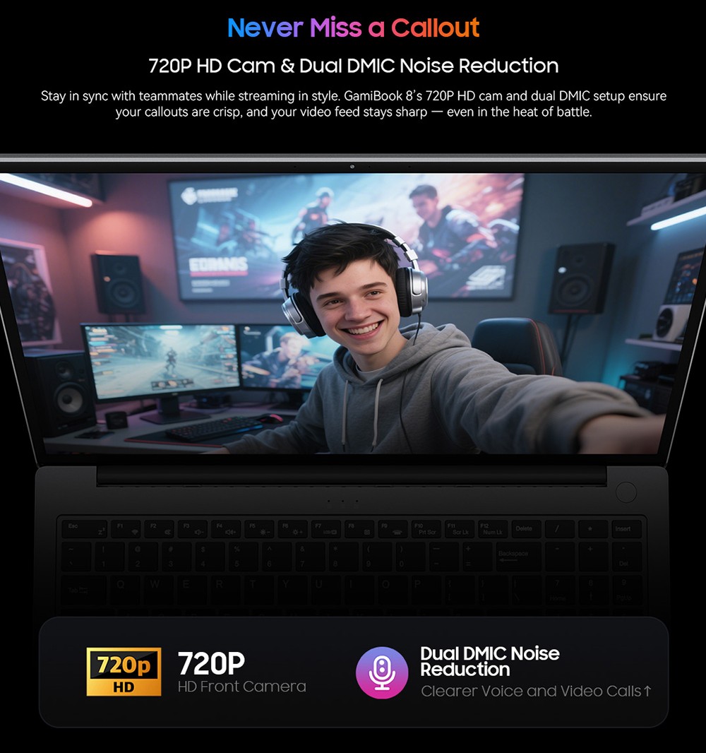 Blackview GamiBook 8 Laptop, 16 inch 1920*1200 screen, AMD Ryzen 7 7735HS, 16GB RAM 512GB SSD, WiFi 6, 57Wh battery, dual speakers, 2*Full Type-C, 2*USB3.2, 1*USB2.0, 1*HDMI, 1*for TF card slot, 1*audio jack