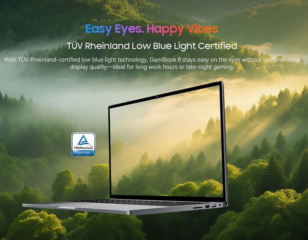 Blackview GamiBook 8 Laptop, 16 inch 1920*1200 screen, AMD Ryzen 7 7735HS, 16GB RAM 512GB SSD, WiFi 6, 57Wh battery, dual speakers, 2*Full Type-C, 2*USB3.2, 1*USB2.0, 1*HDMI, 1*for TF card slot, 1*audio jack