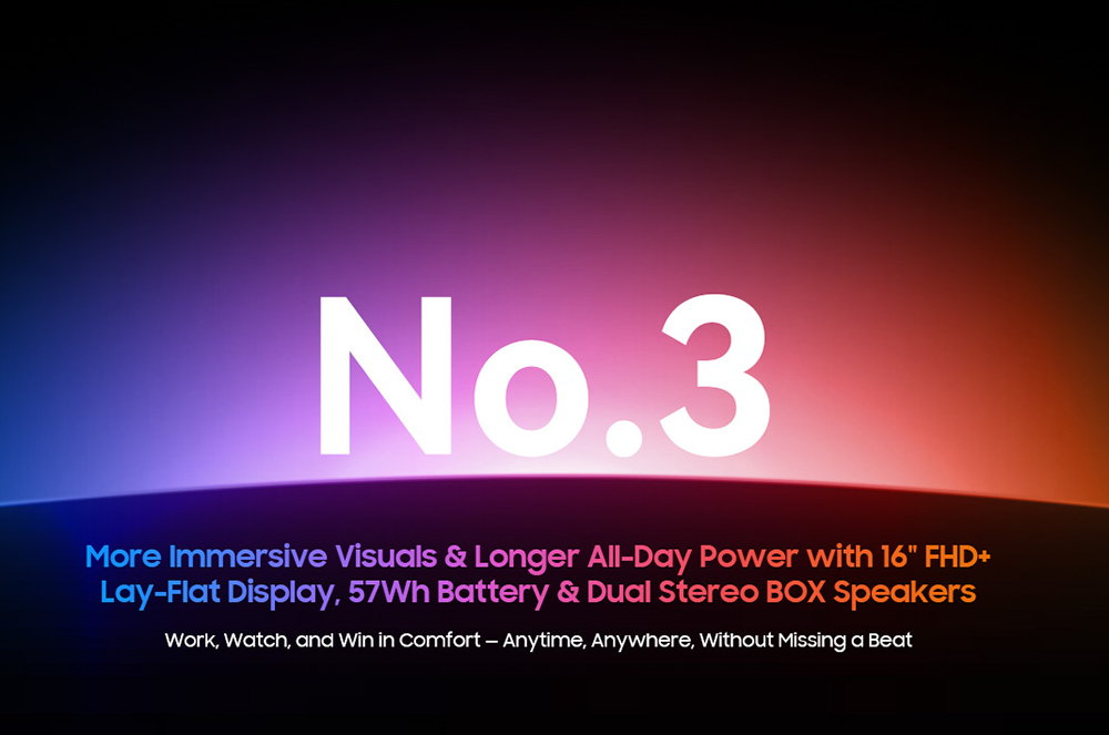 Blackview GamiBook 8 Laptop, 16 inch 1920*1200 screen, AMD Ryzen 7 7735HS, 16GB RAM 512GB SSD, WiFi 6, 57Wh battery, dual speakers, 2*Full Type-C, 2*USB3.2, 1*USB2.0, 1*HDMI, 1*for TF card slot, 1*audio jack