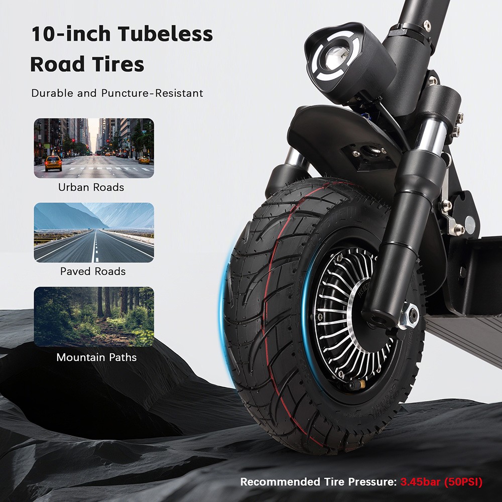Halo Knight T104 electric scooter, 1200 W x 2 motor, 52 V 21 Ah battery, 10 inch tires, maximum speed 65 km/h, range 45 km, front and rear disc brakes, front and rear spring suspension, NFC unlocking