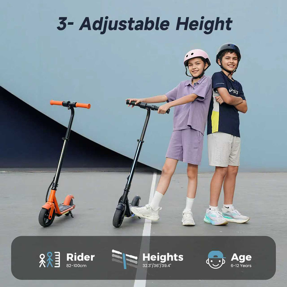 K2 Pro Electric Scooter for Kids, 150W Motor, 18V 2.6Ah Battery, Max Speed ​​15km/h, Hand and Foot Brakes, Magnetic Charging, LED Display - Black
