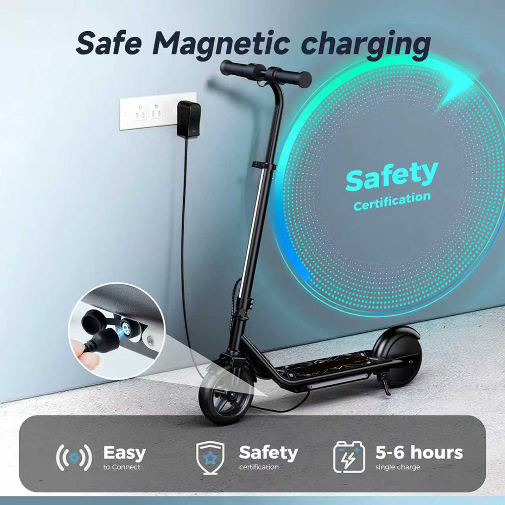 K2 Pro Electric Scooter for Kids, 150W Motor, 18V 2.6Ah Battery, Max Speed ​​15km/h, Hand and Foot Brakes, Magnetic Charging, LED Display - Orange
