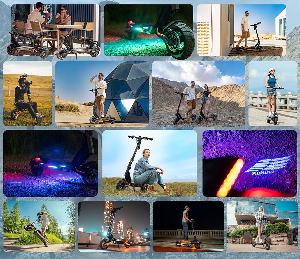 Patinete eléctrico KuKirin T3, motor de 800 W, batería de 48 V 15,6 Ah, neumáticos de 10 pulgadas, velocidad máxima 45 km/h, autonomía 58 km, frenos de disco delanteros y traseros, amortiguador de cuatro brazos