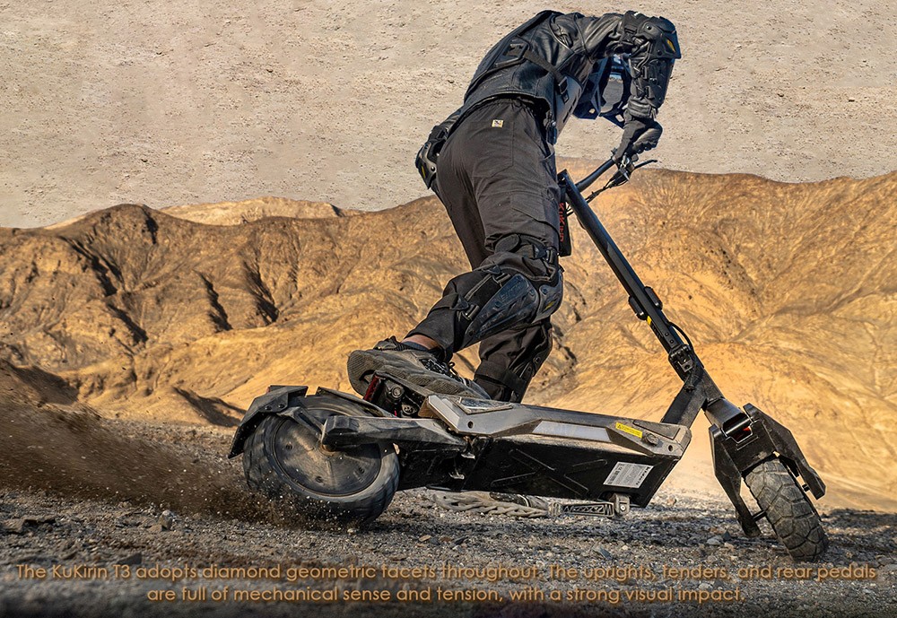 Patinete eléctrico KuKirin T3, motor de 800 W, batería de 48 V 15,6 Ah, neumáticos de 10 pulgadas, velocidad máxima 45 km/h, autonomía 58 km, frenos de disco delanteros y traseros, amortiguador de cuatro brazos