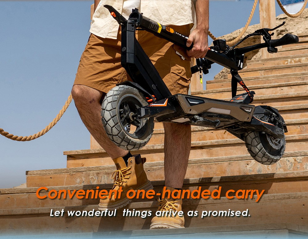 Patinete eléctrico KuKirin T3, motor de 800 W, batería de 48 V 15,6 Ah, neumáticos de 10 pulgadas, velocidad máxima 45 km/h, autonomía 58 km, frenos de disco delanteros y traseros, amortiguador de cuatro brazos