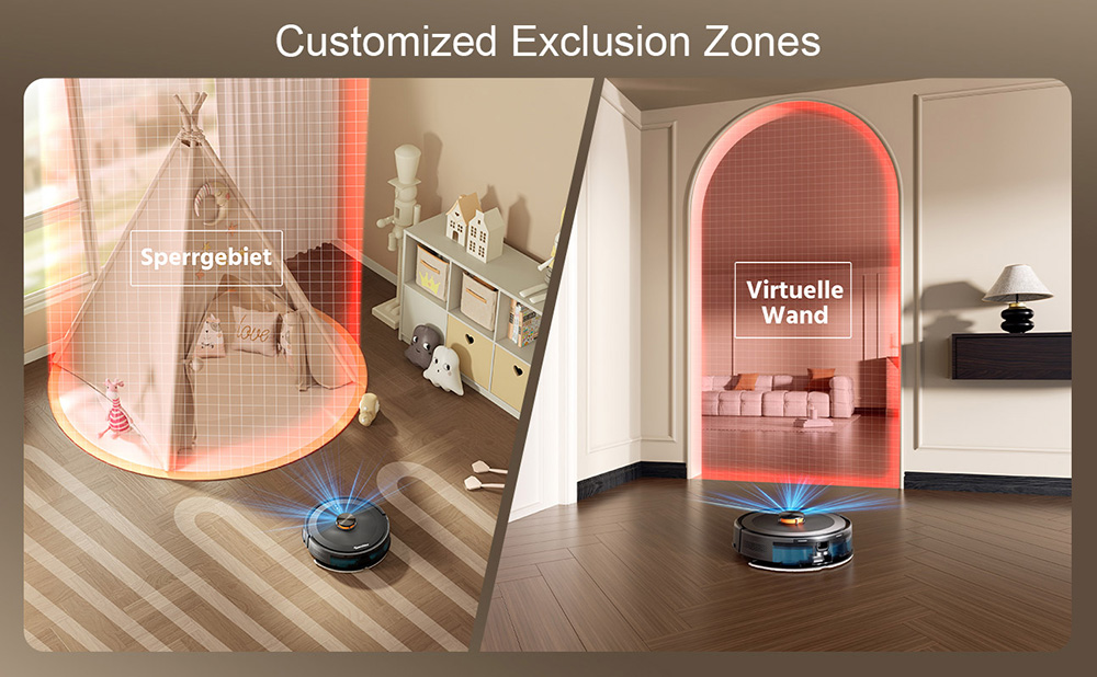 Aspirator robot Teendow D10S cu navigație inteligentă LDS, aspirație puternică de 5000 Pa, autoîncărcare, funcționare silențioasă, ideal pentru părul animalelor de companie, covoare și podele dure