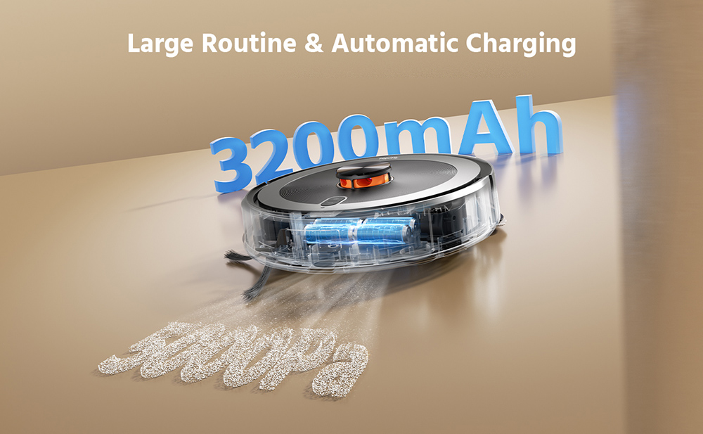 Aspirator robot Teendow D10S cu navigație inteligentă LDS, aspirație puternică de 5000 Pa, autoîncărcare, funcționare silențioasă, ideal pentru părul animalelor de companie, covoare și podele dure