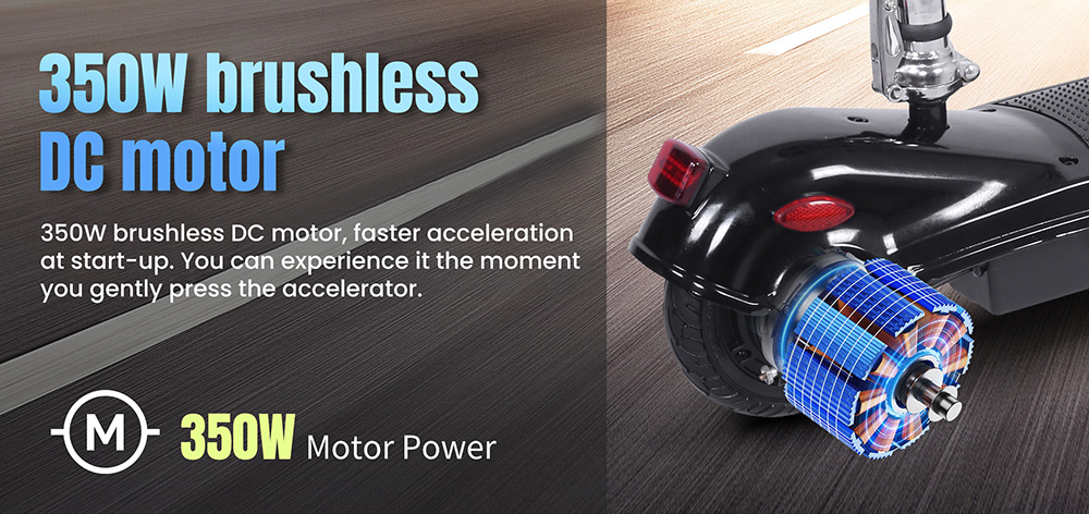 Unificare M5 el-scooter med sæde, 350 W motor, 24 V 12 Ah batteri, maksimal hastighed 20 km/t, rækkevidde 12 km, tromlebremse