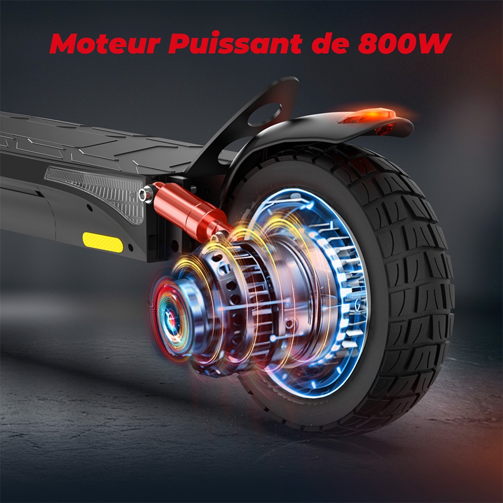 iScooter iX3 składana hulajnoga elektryczna, 10-calowe opony pneumatyczne, silnik 800 W, akumulator 10 Ah, maksymalna prędkość 40 km/h, maksymalny zasięg 40 km, regulowana wysokość kierownicy, kontrola aplikacji - czarna