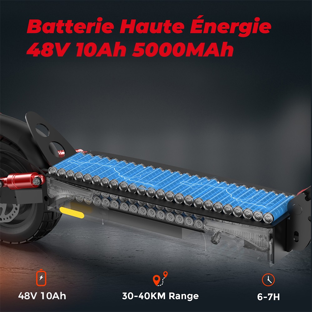 iScooter iX3 składana hulajnoga elektryczna, 10-calowe opony pneumatyczne, silnik 800 W, akumulator 10 Ah, maksymalna prędkość 40 km/h, maksymalny zasięg 40 km, regulowana wysokość kierownicy, kontrola aplikacji - czarna