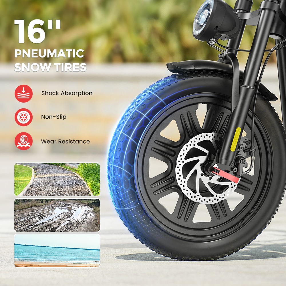 iScooter F7 elscooter, 1000 W motor, 48 V 10,4 Ah batteri, 16 tums däck, maxhastighet 45 km/h, räckvidd 50 km, skivbromsar fram och bak, stötdämpare framgaffel