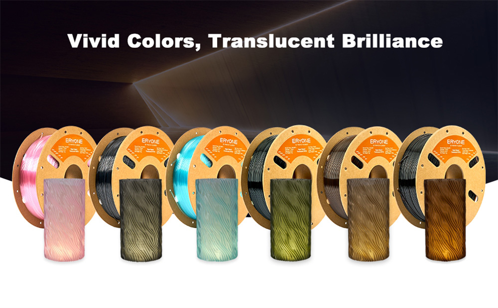 ERYONE höghastighetsgenomskinlig PETG filament, 1 kg - Himmelsblå