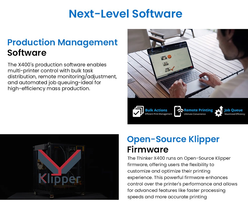 3D tiskárna ERYONE ThinkerX400 FDM, přesnost tisku 0,1–0,3 mm, vysoká rychlost 500 mm/s, automatické vyrovnávání 25bodové mřížky – zástrčka EU