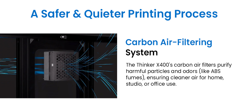 3D tiskárna ERYONE ThinkerX400 FDM, přesnost tisku 0,1–0,3 mm, vysoká rychlost 500 mm/s, automatické vyrovnávání 25bodové mřížky – zástrčka EU