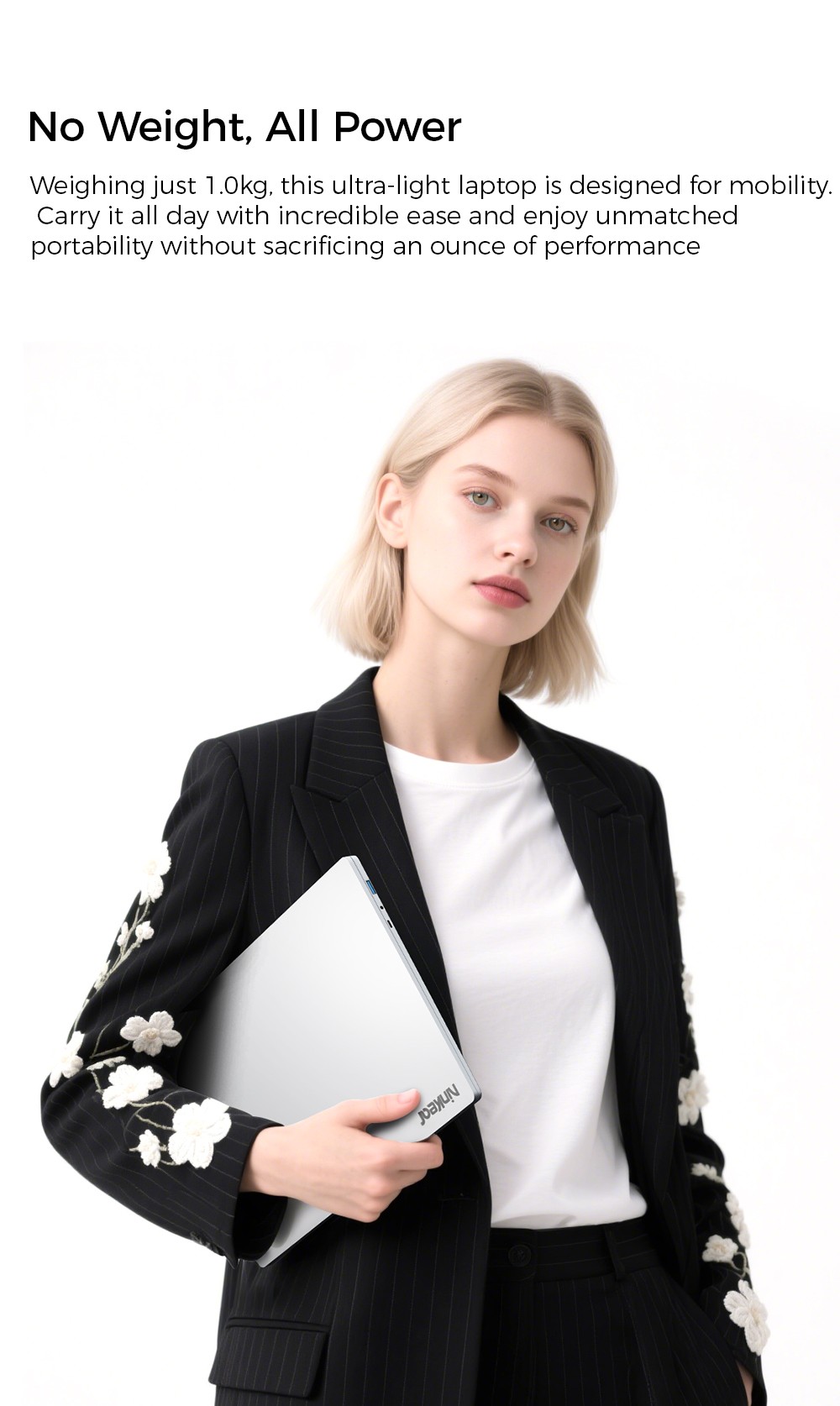 Ordinateur portable Ninkear S14, écran 14 pouces 2240 x 1400, processeur AMD Ryzen 7535HS 6 cœurs cadencé à 4,55 GHz maximum, RAM LPDDR5 16 Go, SSD 1 To, Wi-Fi 6, Bluetooth 5.3, batterie 5195 mAh, 2 ports Type-C (fonctionnalités complètes), 1 port Type-C (données uniquement), 1 port USB 3.0, 1 port HDMI, 1 port LAN 1G, 1 port audio 3,5 mm