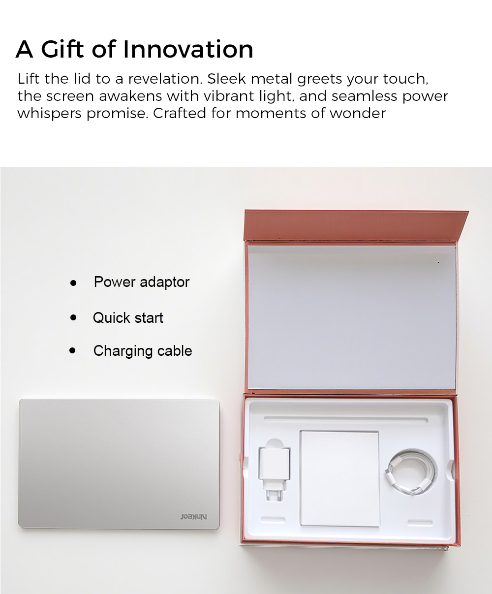 Ordinateur portable Ninkear S14, écran 14 pouces 2240 x 1400, processeur AMD Ryzen 7535HS 6 cœurs cadencé à 4,55 GHz maximum, RAM LPDDR5 16 Go, SSD 1 To, Wi-Fi 6, Bluetooth 5.3, batterie 5195 mAh, 2 ports Type-C (fonctionnalités complètes), 1 port Type-C (données uniquement), 1 port USB 3.0, 1 port HDMI, 1 port LAN 1G, 1 port audio 3,5 mm