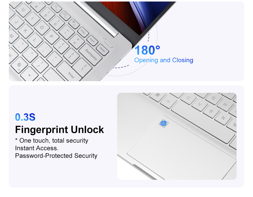Ordinateur portable Ninkear S14, écran 14 pouces 2240 x 1400, processeur AMD Ryzen 7535HS 6 cœurs cadencé à 4,55 GHz maximum, RAM LPDDR5 16 Go, SSD 1 To, Wi-Fi 6, Bluetooth 5.3, batterie 5195 mAh, 2 ports Type-C (fonctionnalités complètes), 1 port Type-C (données uniquement), 1 port USB 3.0, 1 port HDMI, 1 port LAN 1G, 1 port audio 3,5 mm