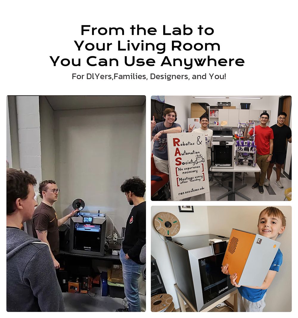 QIDI TECH Q2 3D-printer, høj hastighed 600 mm/s, varmehoved 370°C, lukket kammer 65°C, automatisk nivellering, AI-kamera, stor byggevolumen 270×270×256 mm, kompatibel med PLA/ABS/PETG/TPU og avancerede materialer